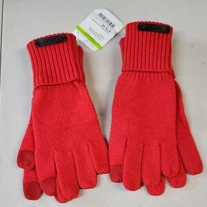 Coach XS/Small Orangish Red Tech Gloves - New
